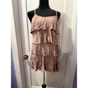 Bearsland Brown Ruffled Nursing Tank Top in XL